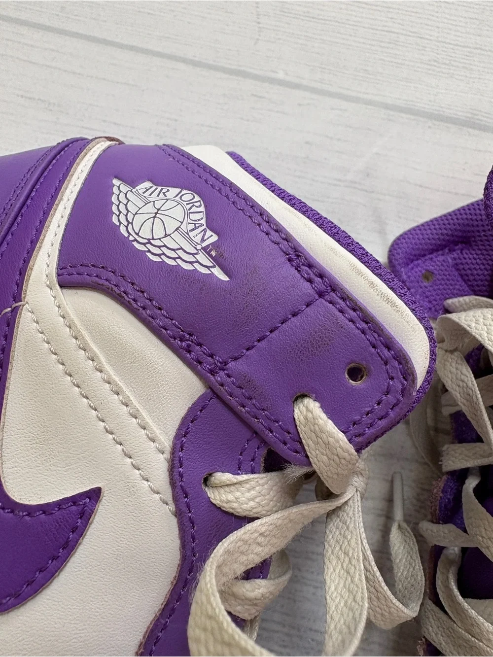 Nike Kids Purple and White High-Top Sneakers